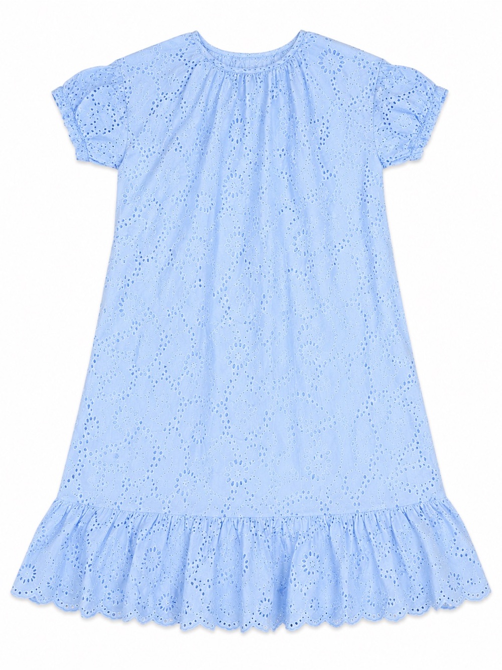 Light Blue Woman’s Dress with Ruffle Hem